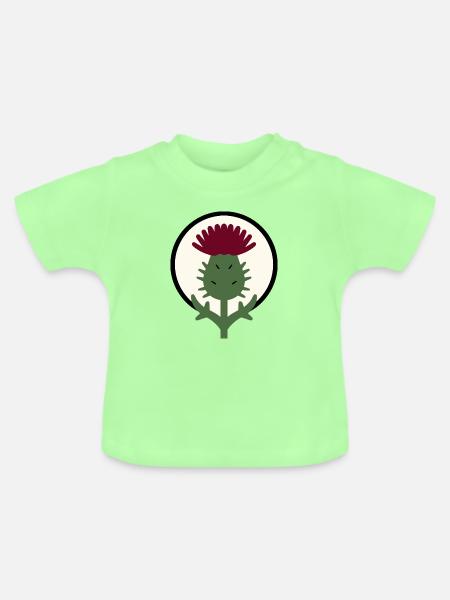 Dark Botanical Distel Streetwear Symbol - Baby Bio-T-Shirt mit Rundhals - Mintgrün