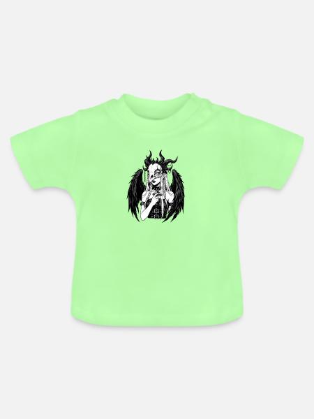 Schädelengel mit Flügeln - Baby Bio-T-Shirt mit Rundhals - Mintgrün
