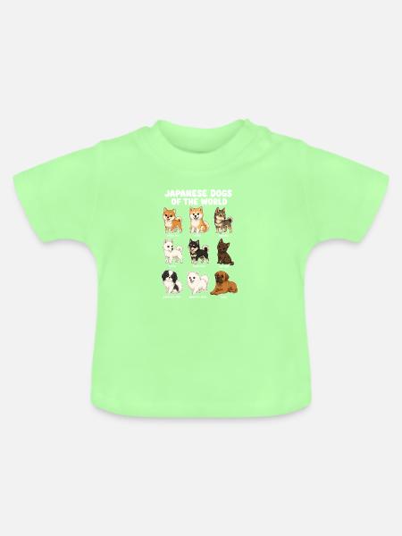 Japanische Hunderassen-diagramm-niedliche - Baby Bio-T-Shirt mit Rundhals - Mintgrün
