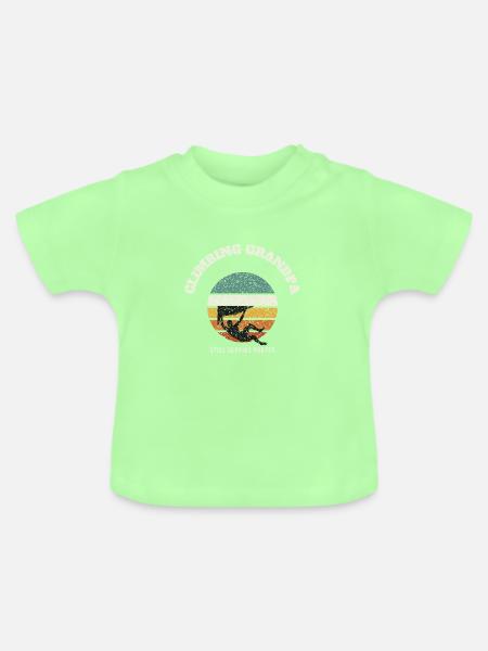 Climbing Grandpa Retro - Baby Bio-T-Shirt mit Rundhals - Mintgrün