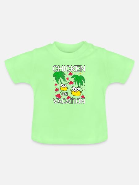 Hühner Urlaub  - Baby Bio-T-Shirt mit Rundhals - Mintgrün