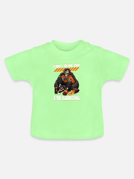 Skeleton Gamer Gaming Halloween - Baby Bio-T-Shirt mit Rundhals - Mintgrün