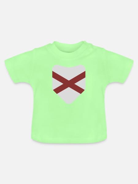 Alabama-Flagge - Baby Bio-T-Shirt mit Rundhals - Mintgrün