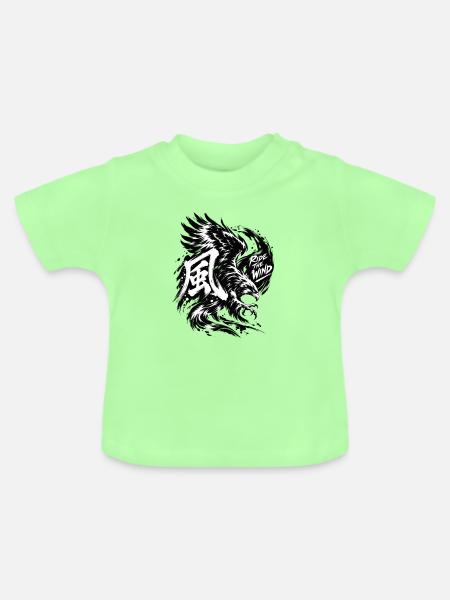 Winddrache im Sturm - Baby Bio-T-Shirt mit Rundhals - Mintgrün