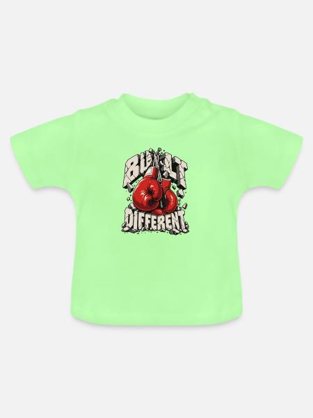 Bruchstein Boxen Kraft-Punch - Baby Bio-T-Shirt mit Rundhals - Mintgrün