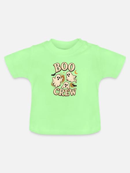 Boo Crew Halloween-Geister - Baby Bio-T-Shirt mit Rundhals - Mintgrün