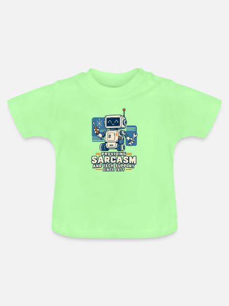 Sarkasmus seit 1977 - Baby Bio-T-Shirt mit Rundhals - Mintgrün