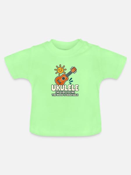 Lustiger Ukulele-spieler Dunkler Humor - Baby Bio-T-Shirt mit Rundhals - Mintgrün