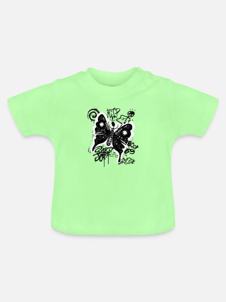 Mystischer Schmetterling Grunge - Baby Bio-T-Shirt mit Rundhals - Mintgrün