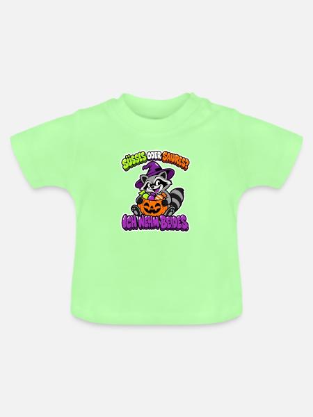 Süßes oder Saures - ich nehm beides - Baby Bio-T-Shirt mit Rundhals - Mintgrün