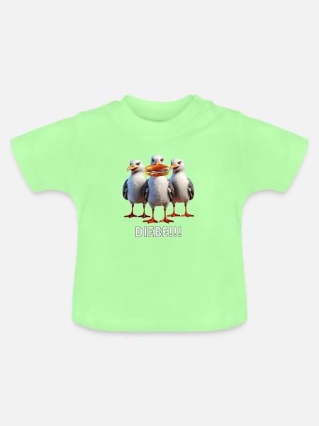 Möven Fischbrötchen Diebe - Baby Bio-T-Shirt mit Rundhals - Mintgrün