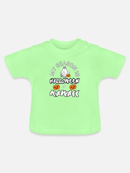 meine saison ist halloween - Baby Bio-T-Shirt mit Rundhals - Mintgrün