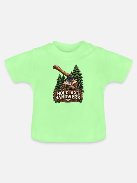 Holz Axt Handwerk - Baby Bio-T-Shirt mit Rundhals - Mintgrün
