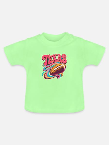 Texas Football Wirbel - Baby Bio-T-Shirt mit Rundhals - Mintgrün
