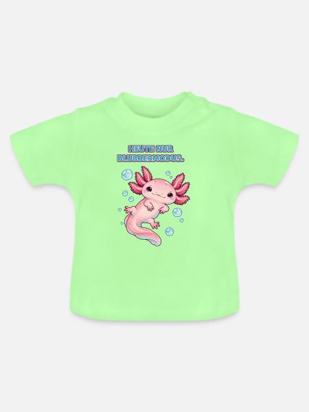Axolotl im Blubbermodus - Baby Bio-T-Shirt mit Rundhals - Mintgrün
