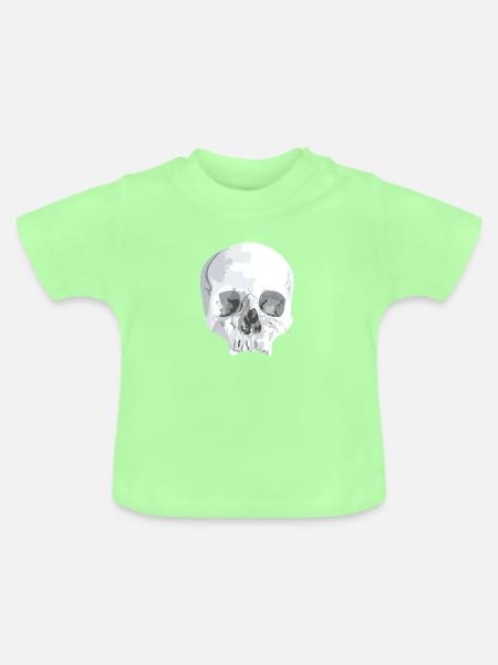 Grau Schädel Silhouette - Baby Bio-T-Shirt mit Rundhals - Mintgrün