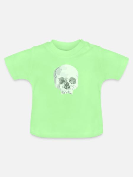 Grau Schädel Illustration - Baby Bio-T-Shirt mit Rundhals - Mintgrün