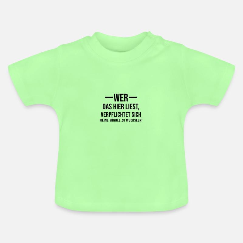 Changer la couche - T-shirt bio col rond Bébé - vert menthe