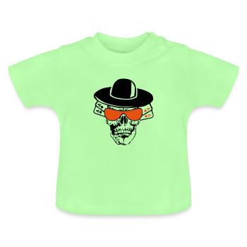 Todeskopf Poker carre as - Baby Bio-T-Shirt mit Rundhals - Mintgrün - Vorne