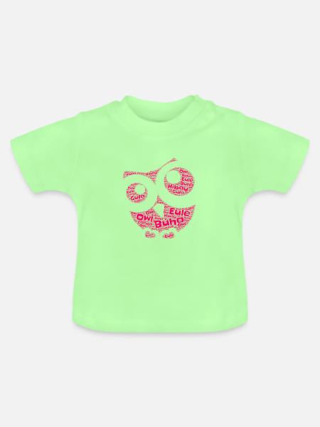 Eule - Baby Bio-T-Shirt mit Rundhals - Mintgrün