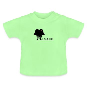 Alsace headdress - Baby Organic T-Shirt with Round Neck - mint green - Front