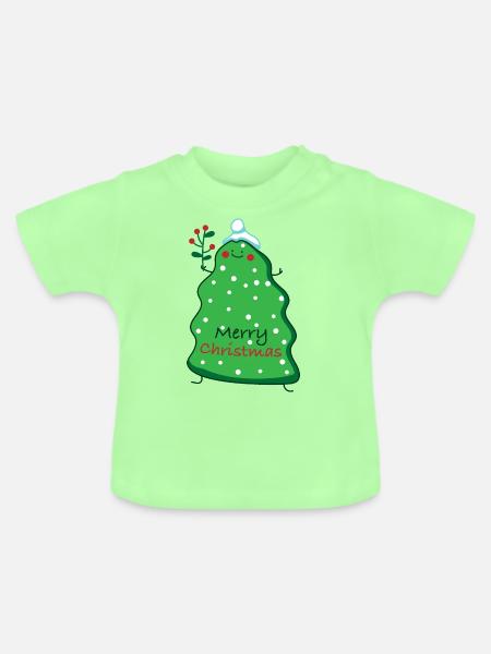 Christmas Tanne - Baby Bio-T-Shirt mit Rundhals - Mintgrün