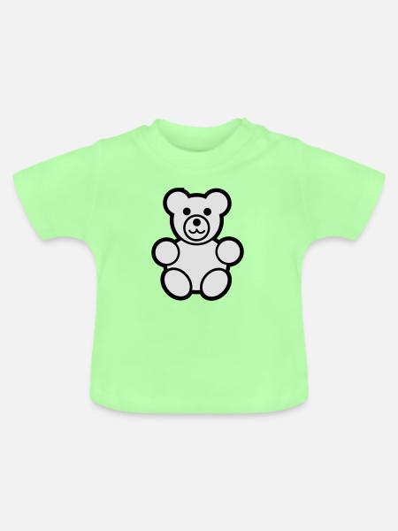Niedlicher Teddy  - Baby Bio-T-Shirt mit Rundhals - Mintgrün