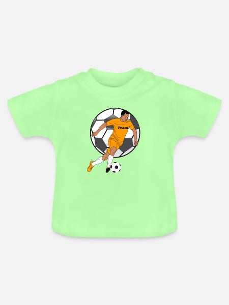 Teamgeist im Orangentrikot - Baby Bio-T-Shirt mit Rundhals - Mintgrün