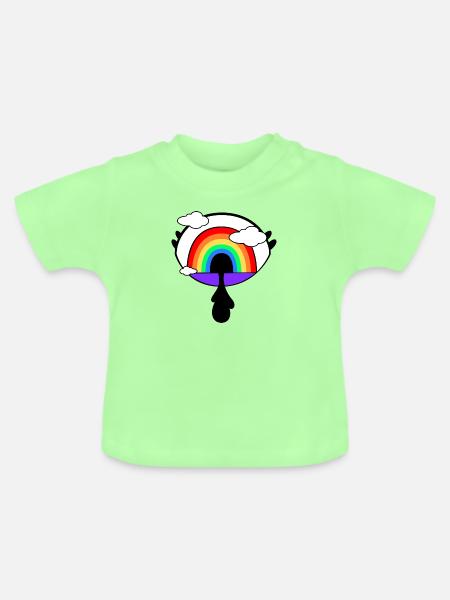Regenbogenauge - Baby Bio-T-Shirt mit Rundhals - Mintgrün