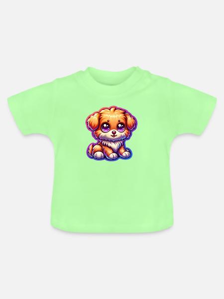 süsser Hund - Baby Bio-T-Shirt mit Rundhals - Mintgrün
