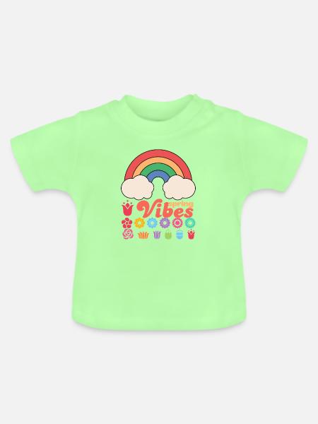 Spring Vibes - Baby Bio-T-Shirt mit Rundhals - Mintgrün