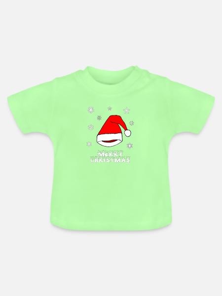 Weihnachts Mütze Santa Claus - Baby Bio-T-Shirt mit Rundhals - Mintgrün