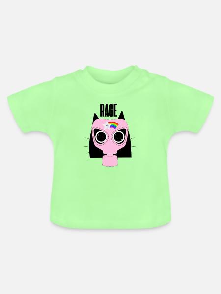 Rage Kitty Cat Protest - Baby Bio-T-Shirt mit Rundhals - Mintgrün