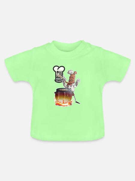 Kochwurst - Baby Bio-T-Shirt mit Rundhals - Mintgrün