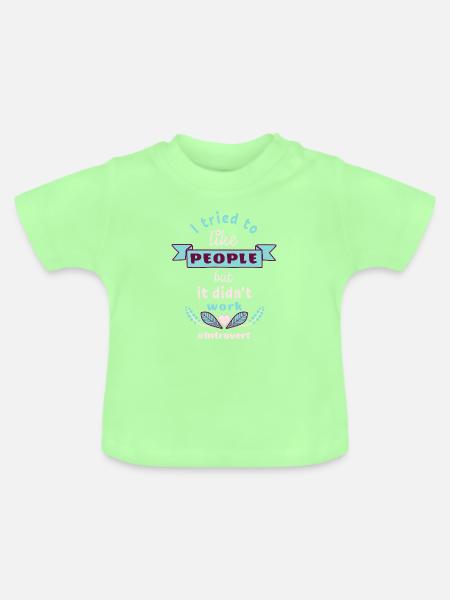 Introvert liking people - Baby Bio-T-Shirt mit Rundhals - Mintgrün