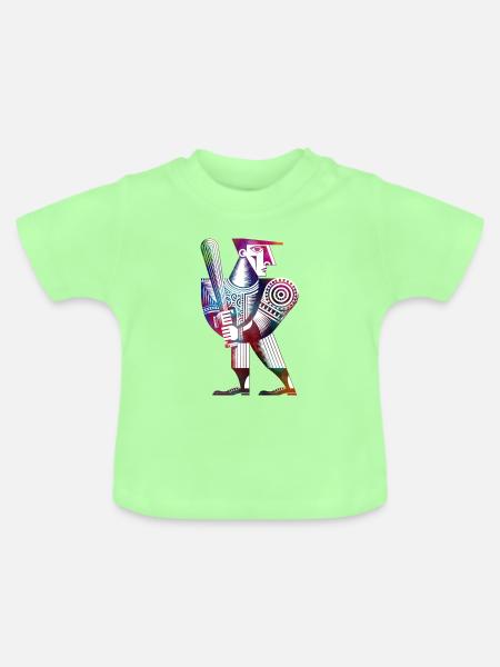 Baseballspieler - Baby Bio-T-Shirt mit Rundhals - Mintgrün
