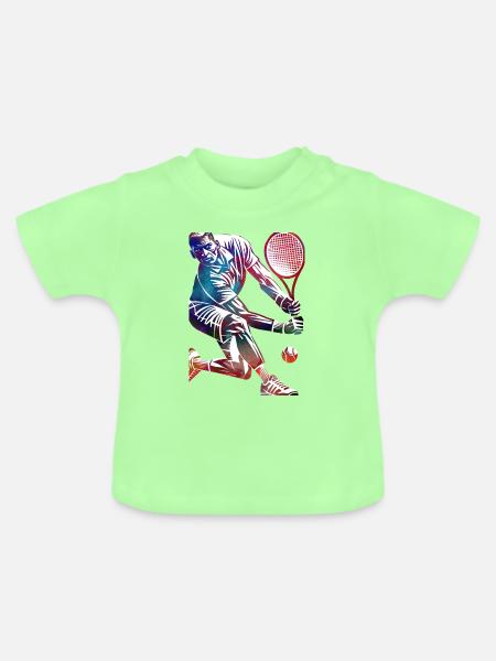 Tennisspieler - Baby Bio-T-Shirt mit Rundhals - Mintgrün