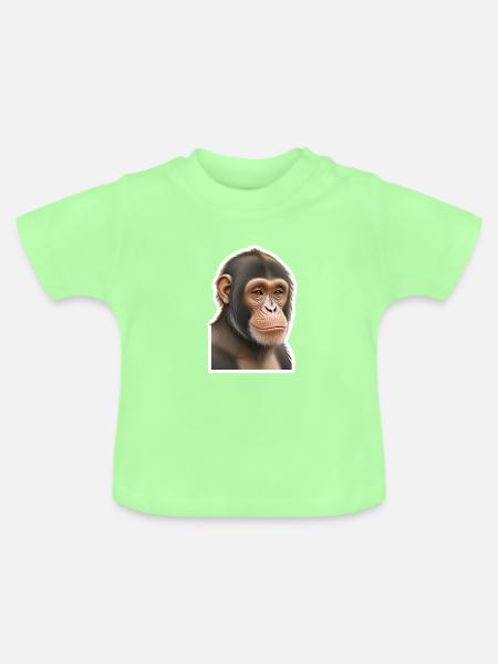 Schimpanse - Baby Bio-T-Shirt mit Rundhals - Mintgrün