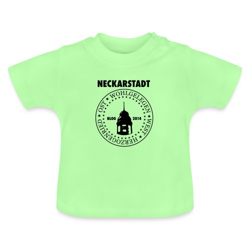 Neckarstadt Blog seit 2014 (Logo dunkel) - Baby Bio-T-Shirt mit Rundhals