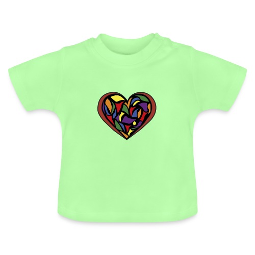 cuore di vetro - Maglietta ecologica con scollo rotondo per neonato