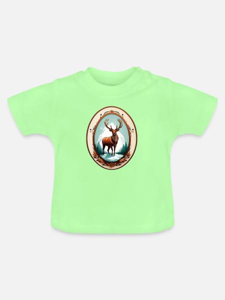 Rentier - Baby Bio-T-Shirt mit Rundhals - Mintgrün