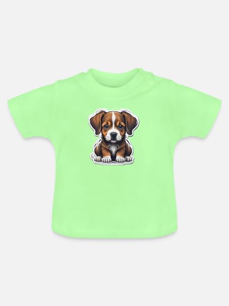 Welpe - Baby Bio-T-Shirt mit Rundhals - Mintgrün