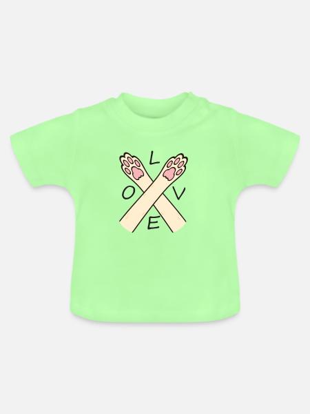 Herzpfoten Kreuzung - Baby Bio-T-Shirt mit Rundhals - Mintgrün