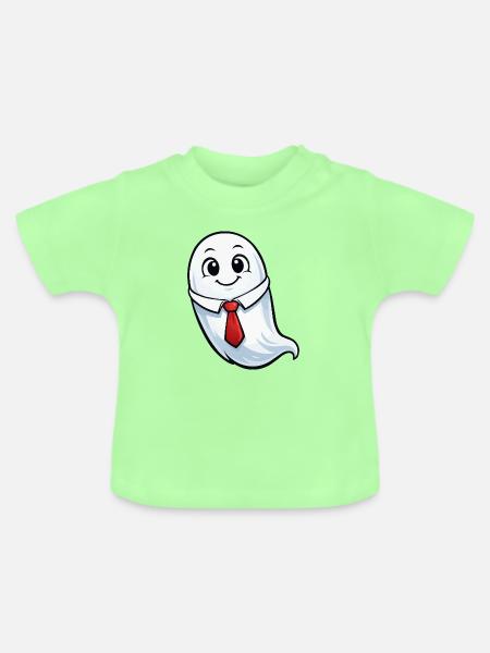 Sprechender Geist im Anzug - Baby Bio-T-Shirt mit Rundhals - Mintgrün