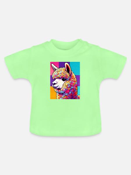 Alpaka - Baby Bio-T-Shirt mit Rundhals - Mintgrün