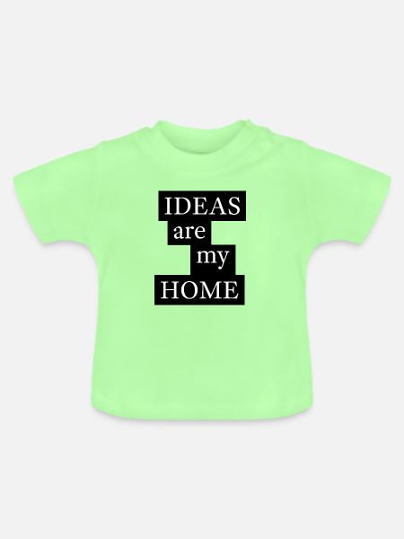 IDEAS are my HOME - Baby Bio-T-Shirt mit Rundhals - Mintgrün