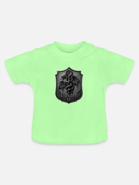 Basler Drachenwappen - Baby Bio-T-Shirt mit Rundhals - Mintgrün