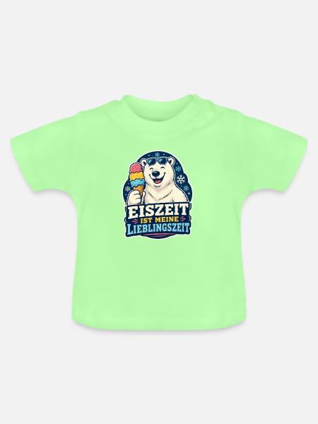 Eiszeit ist meine Lieblingszeit - Baby Bio-T-Shirt mit Rundhals - Mintgrün