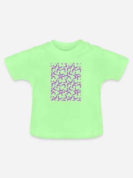 Purpur Spiralquadrat Muster - Baby Bio-T-Shirt mit Rundhals - Mintgrün
