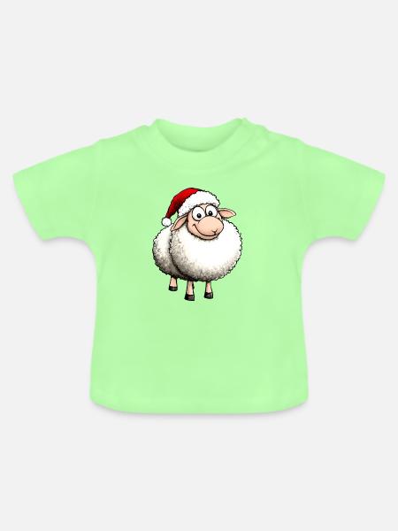 Schafe Weihnachten / Santa Schaf - Baby Bio-T-Shirt mit Rundhals - Mintgrün